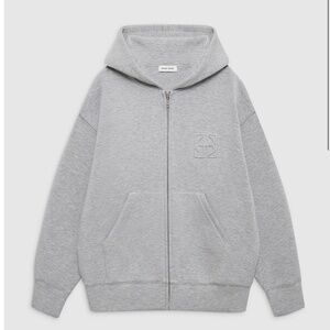 ANINE BING BOND ZIP UP HOODIE FRAMED MONOGRAM (NWT)
